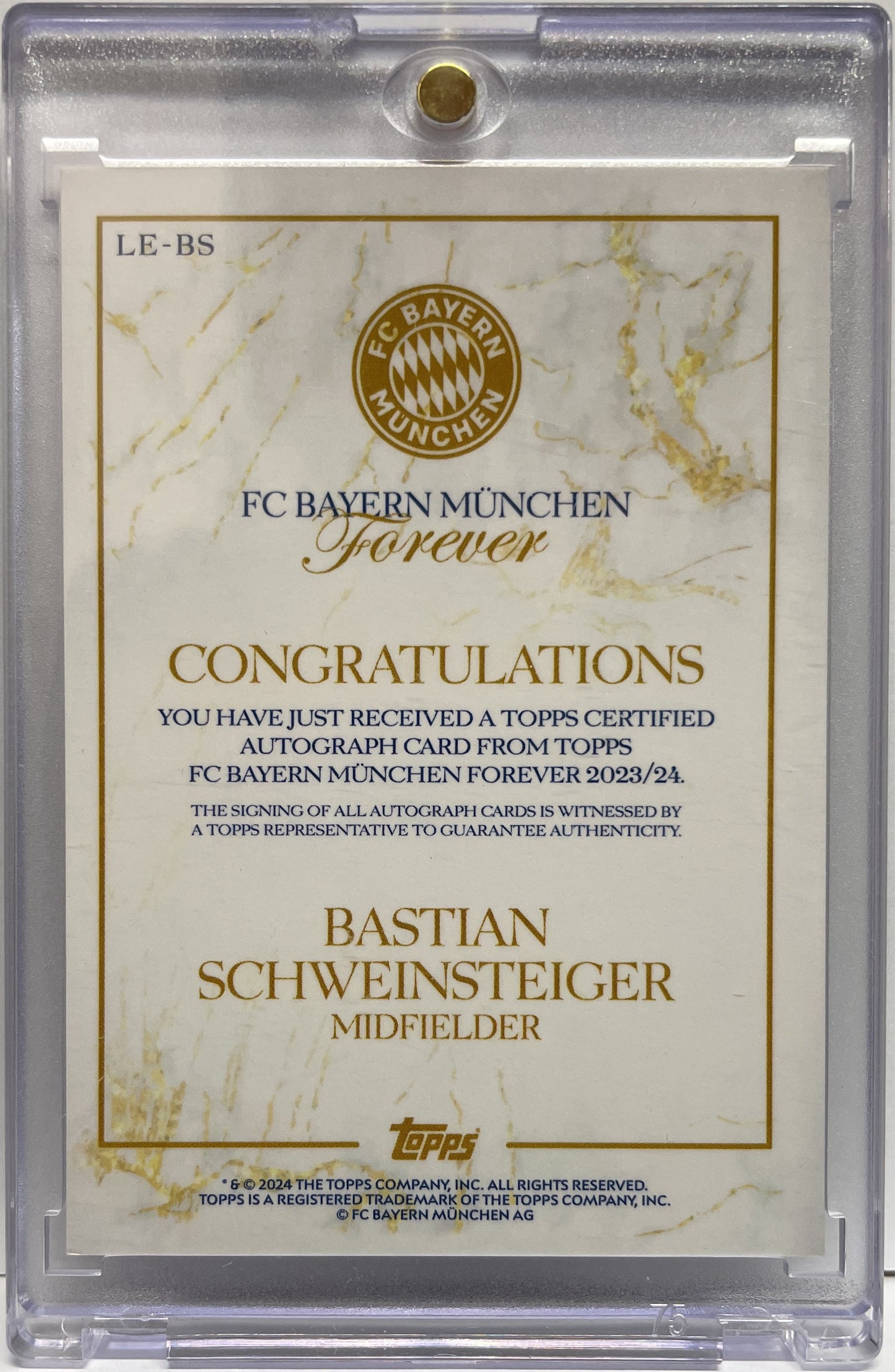 Bastian Schweinseiger Autograph Topps Bayern Munchen Forever 2024