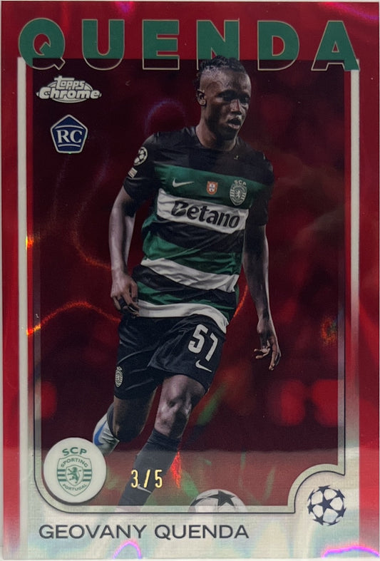 Geovany Quenda 3/5 Rookie Red Lava Topps Chrome UCC 2024/25