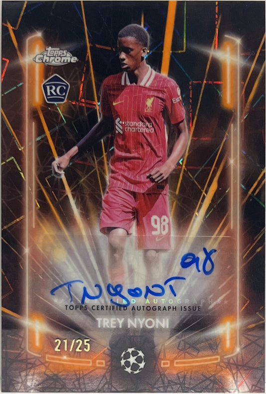Trey Nyoni 21/25 Rookie Autograph Black Lazer Topps Chrome UCC 2024/25