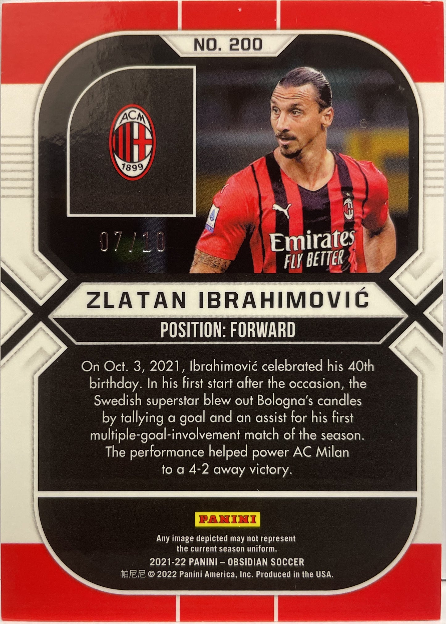 Zlatan Ibrahimovic 7/10 Obsidian 2021/22