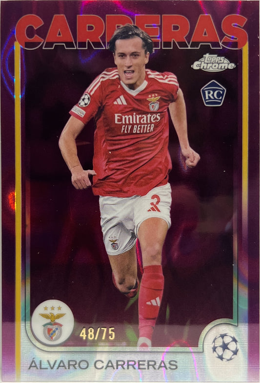 Alvaro Carreras 48/75 Rookie Magenta Lava Topps Chrome UCC 2024/25