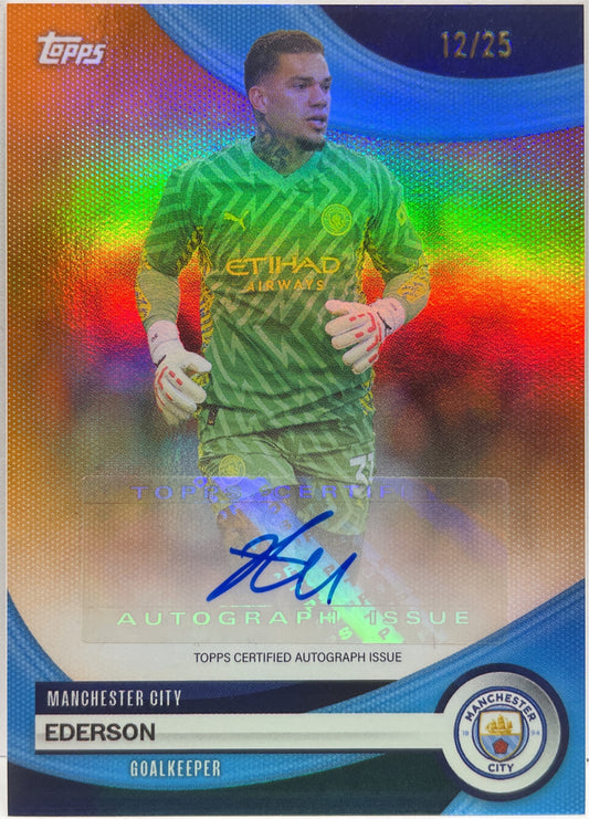 Ederson 12/25 Autograph Orange Topps Manchester City Team Set 2023/24