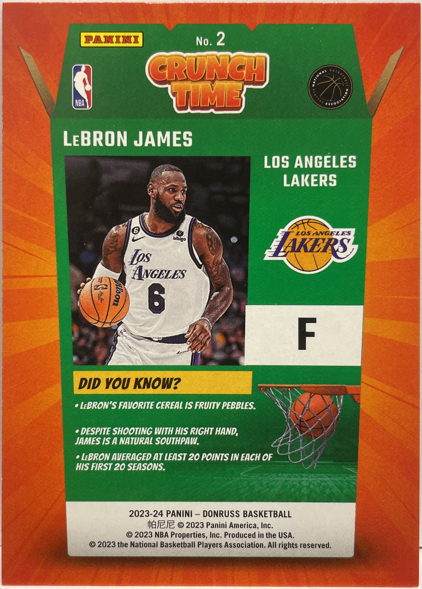 Lebron James Crunch Time Press Proof Purple Donruss Basketball NBA 2023/24