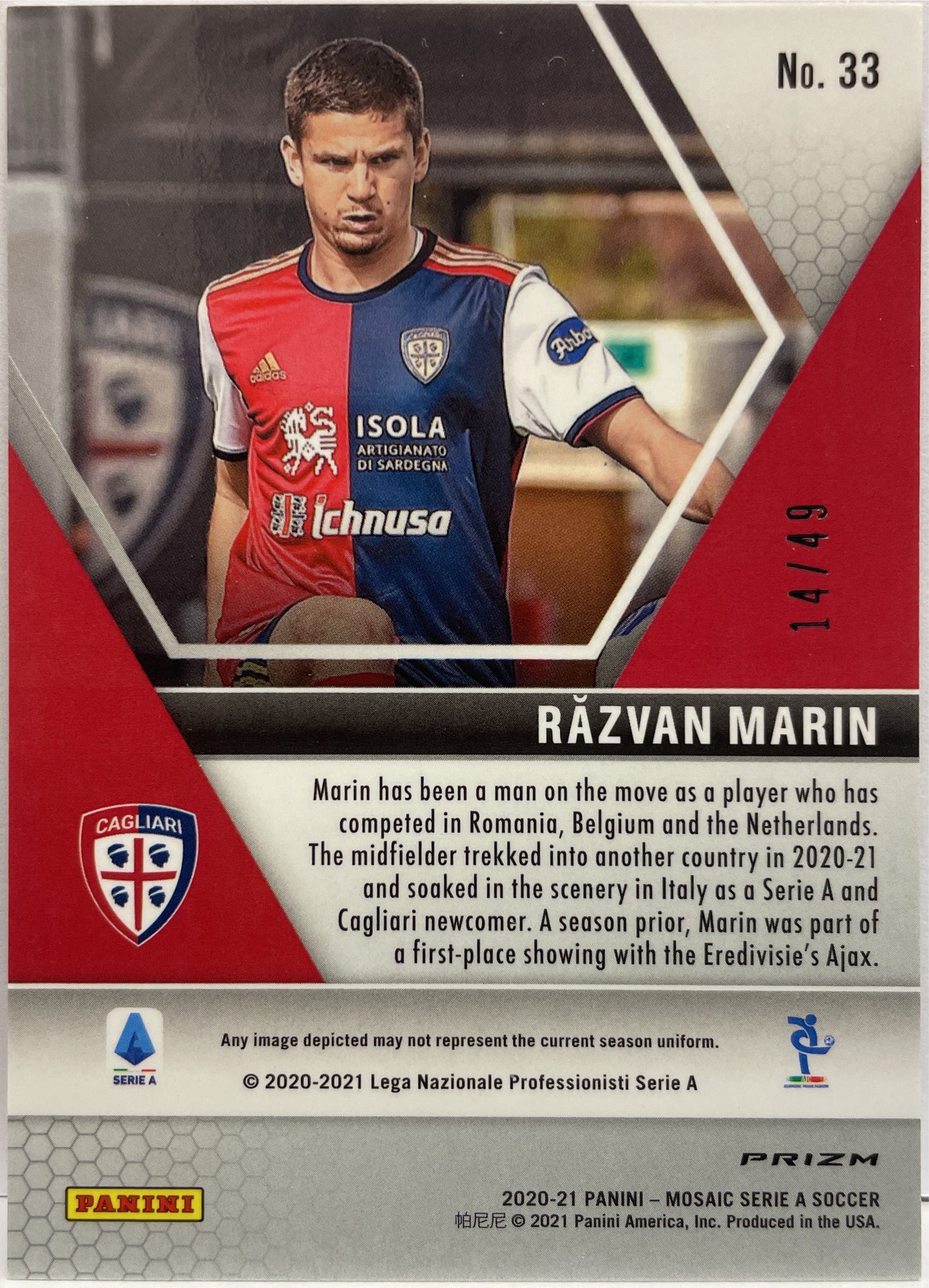 Razvan Marin 14/49 Rookie Purple Mosaic Serie A 2020/21