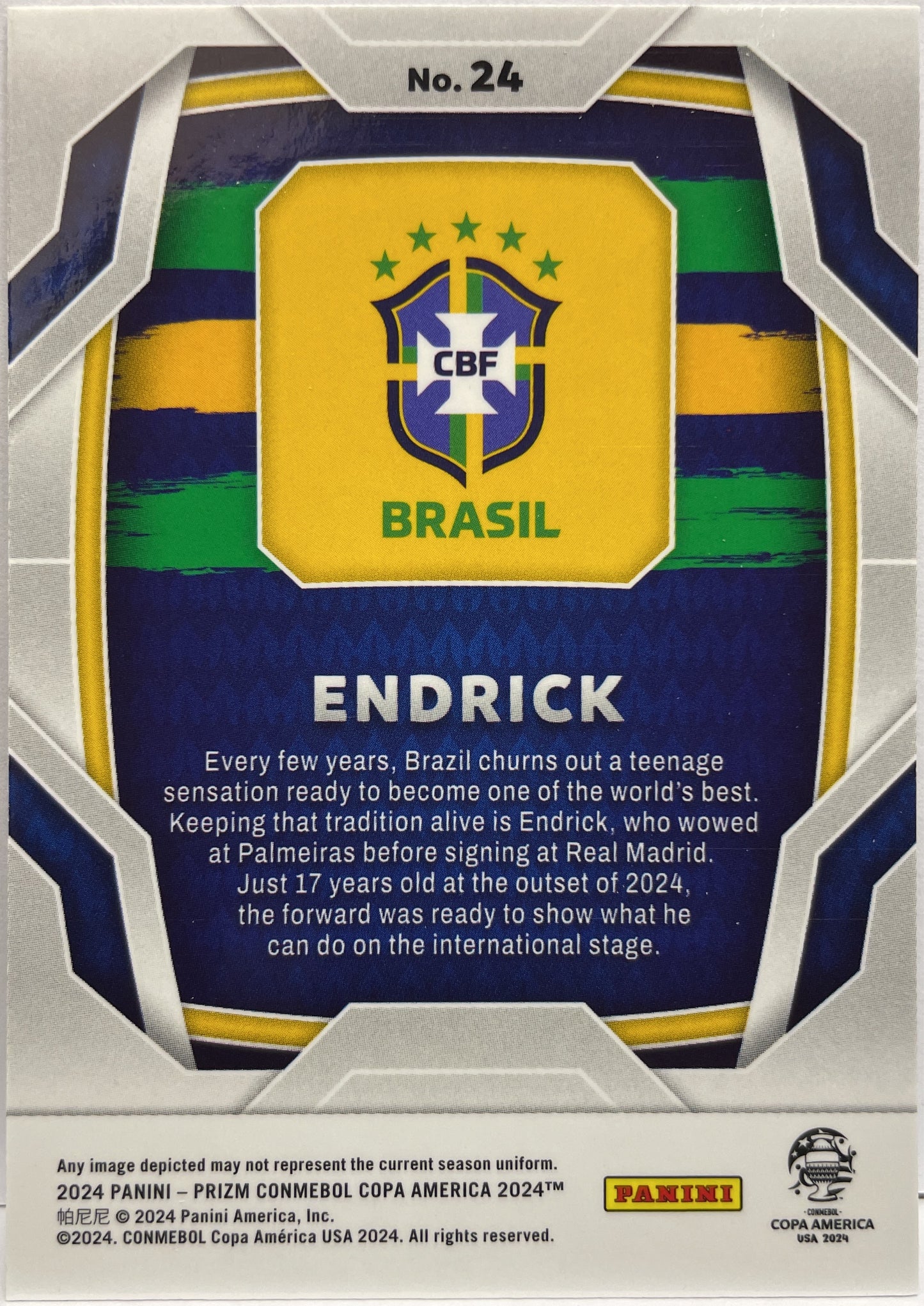 Endrick Rookie Prizm Conmebol Copa America 2024