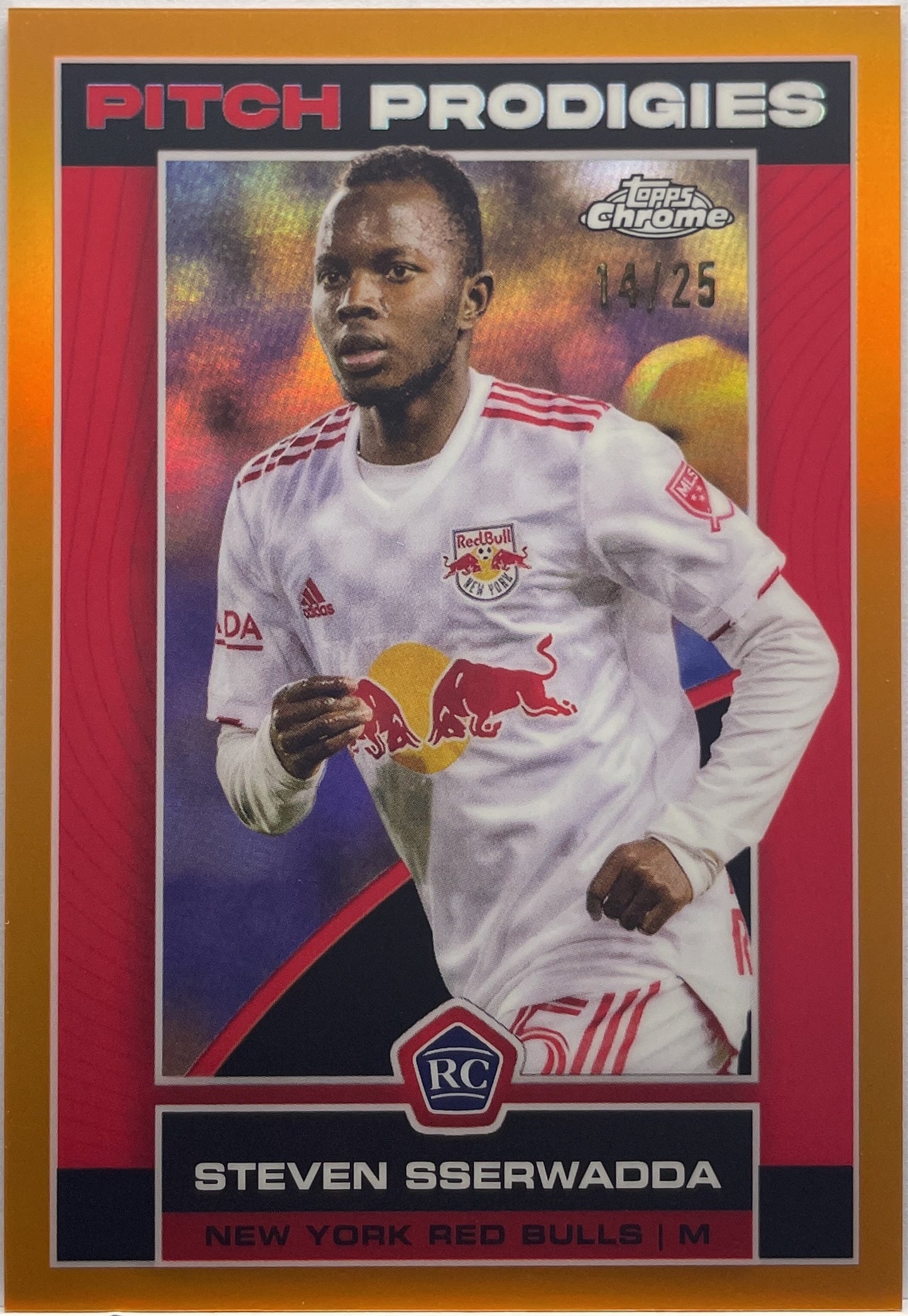 Steven Sserwadda 14/25 Rookie Pitch Prodigies Orange Topps Chrome MLS 2023