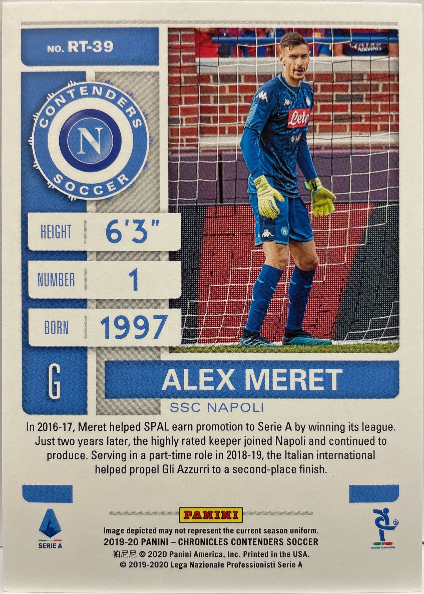 Alex Meret Rookie Ticket Red Chronicles 2019/20