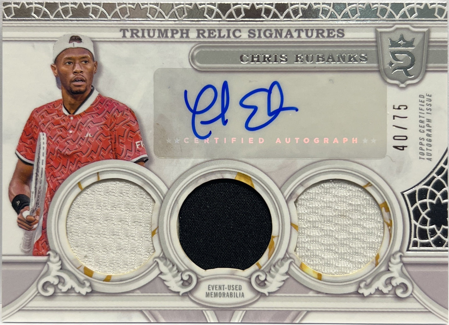 Chris Eubanks 40/75 Patch Autograph Triumph Relic Signatures Topps Royalty Tennis 2024