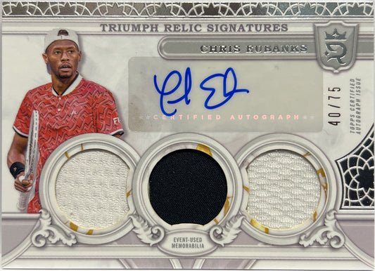 Chris Eubanks 40/75 Patch Autograph Triumph Relic Signatures Topps Royalty Tennis 2024