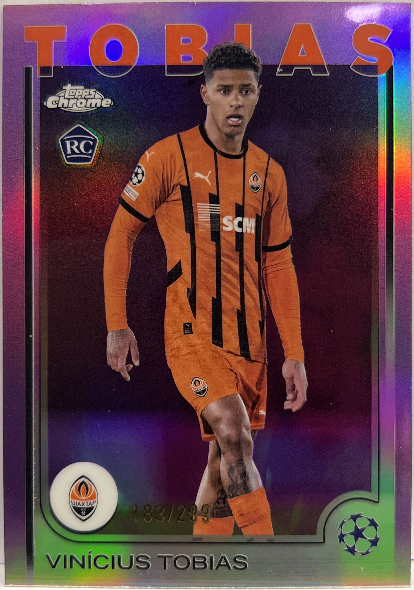 Vinicius Tobias 183/299 Rookie Violet Topps Chrome UCC 2024/25