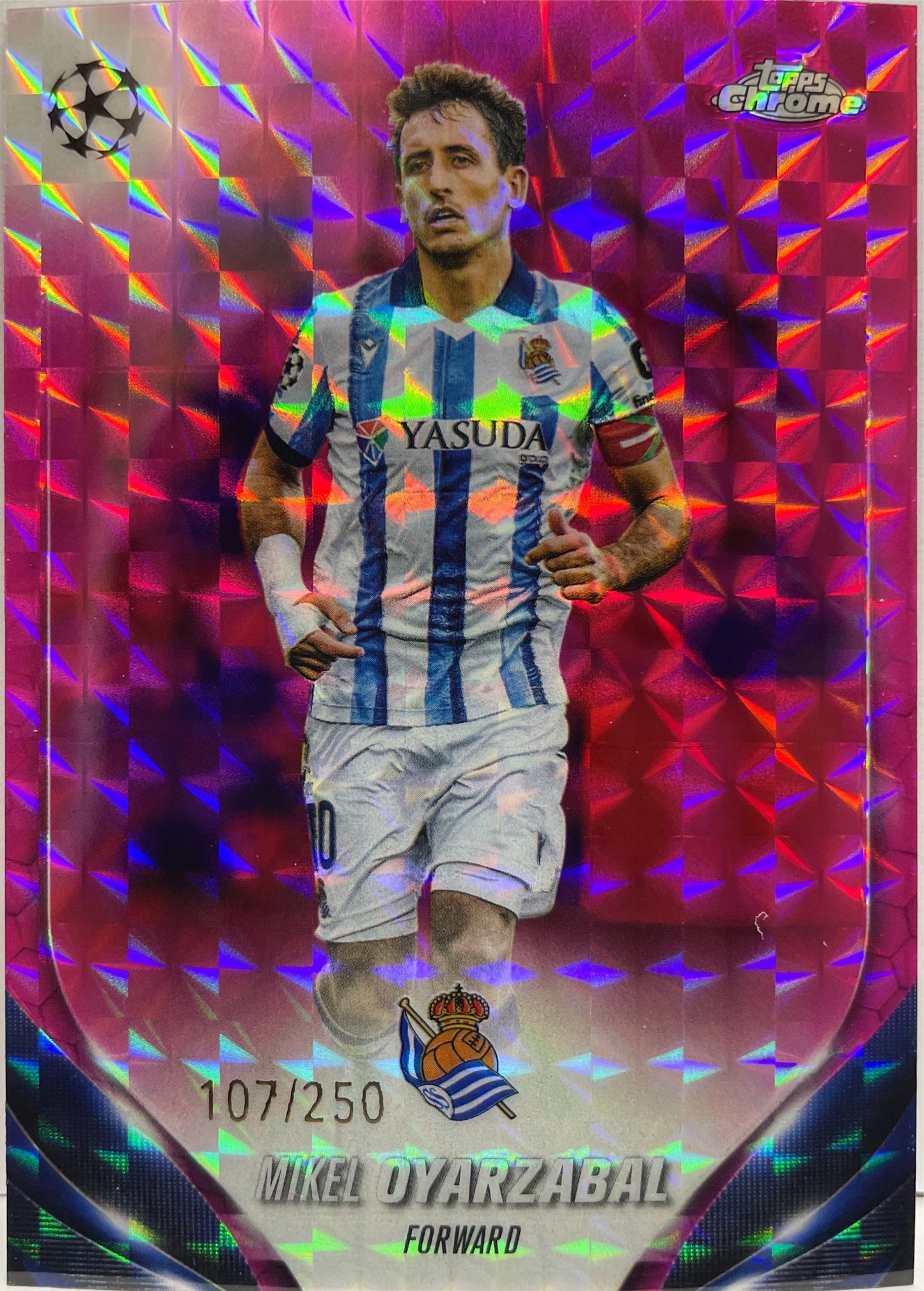 Mikel Oyarzabal 107/250 Pink Geometric Topps Chrome UCC 2023/24