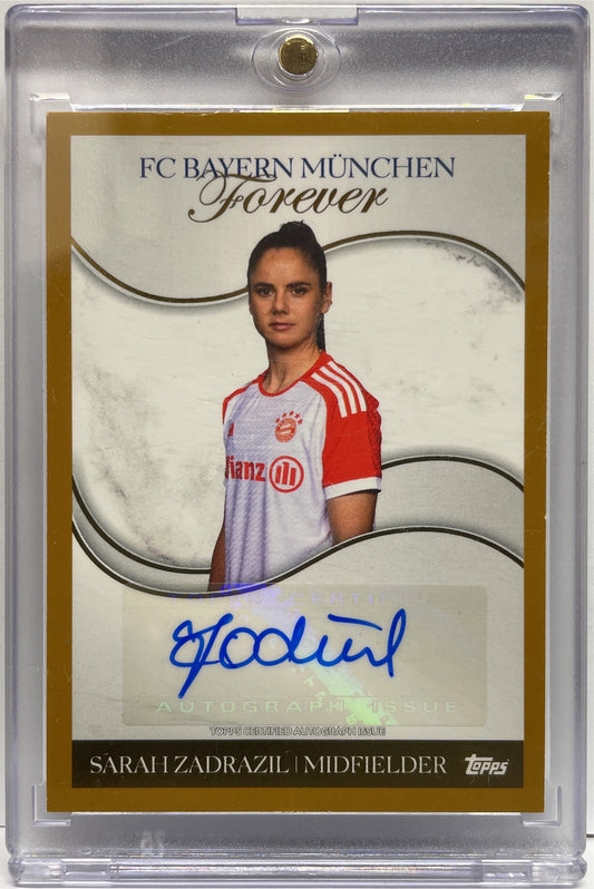 Sarah Zadrazil 16/50 Autograph Gold Topps Bayern Munchen Forever 2024