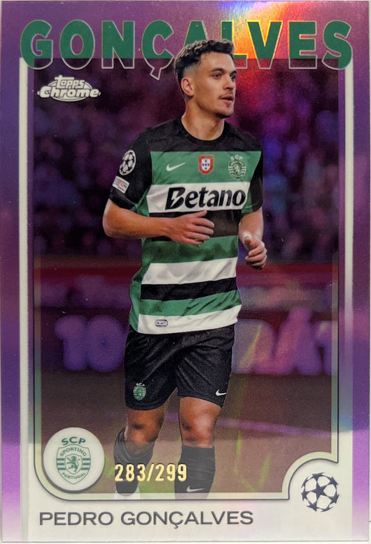 Pedro Goncalves 283/299 Violet Topps Chrome UCC 2024/25