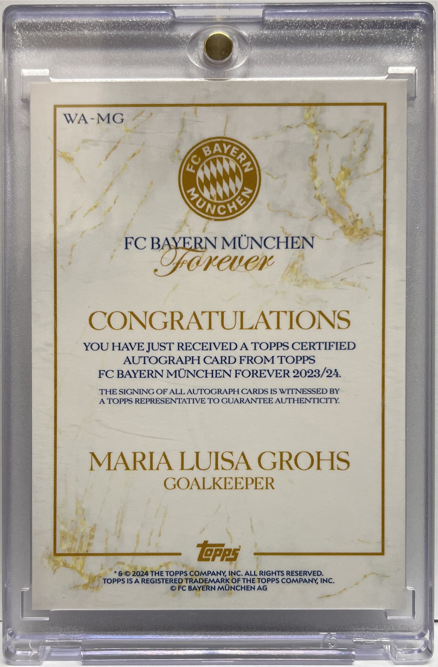 Maria Luisa Grohs Autograph Topps Bayern Munchen Forever 2024