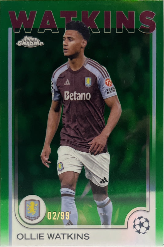 Ollie Watkins 2/99 Green Topps Chrome UCC 2024/25