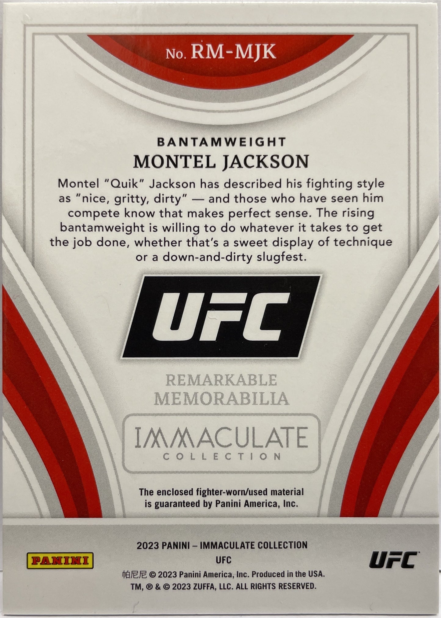 Montel Jackson 90/99 Rookie Patch Immaculate UFC 2023