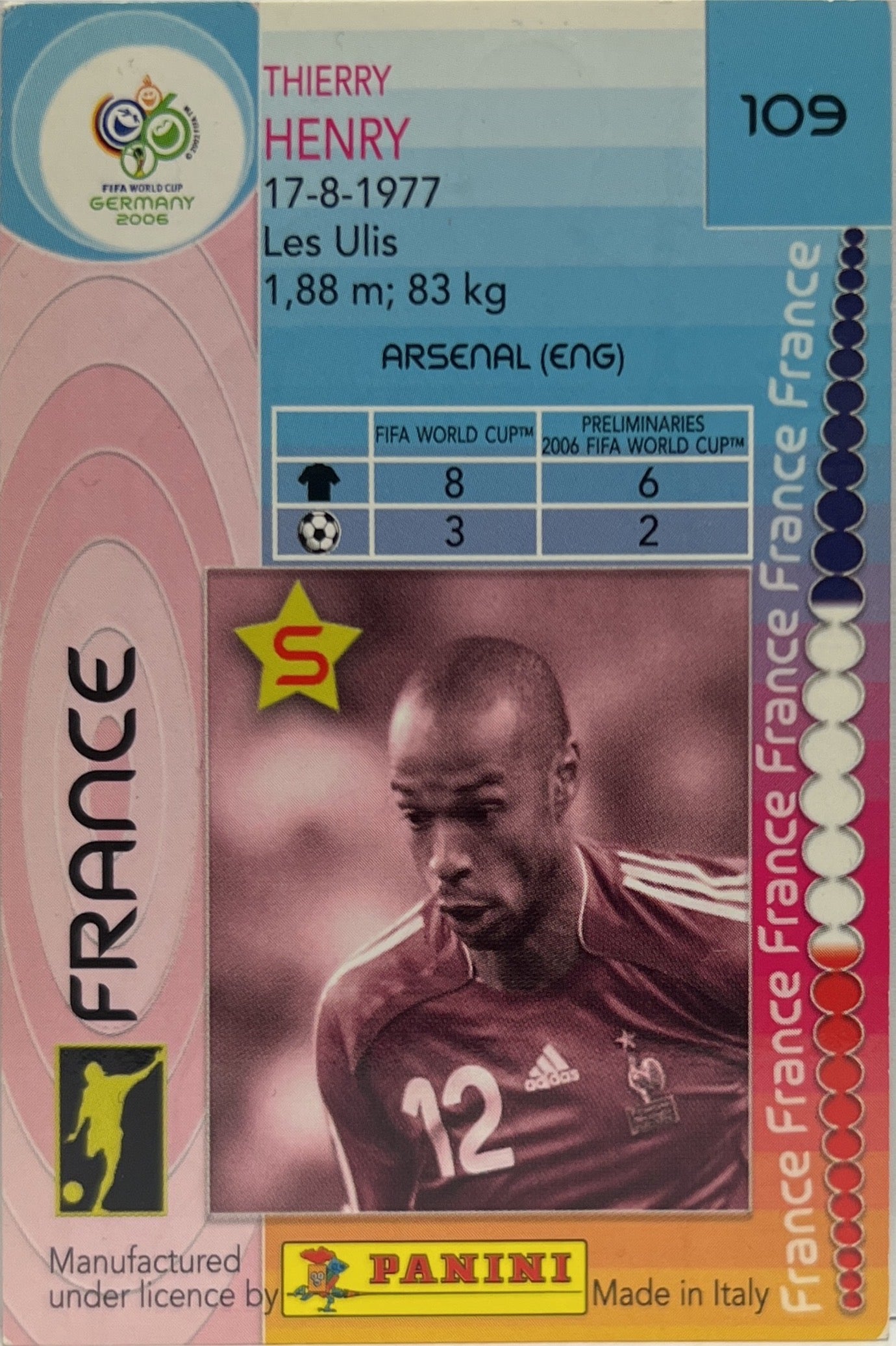 Thierry Henry Met Panini Fifa World Cup Germany 2006