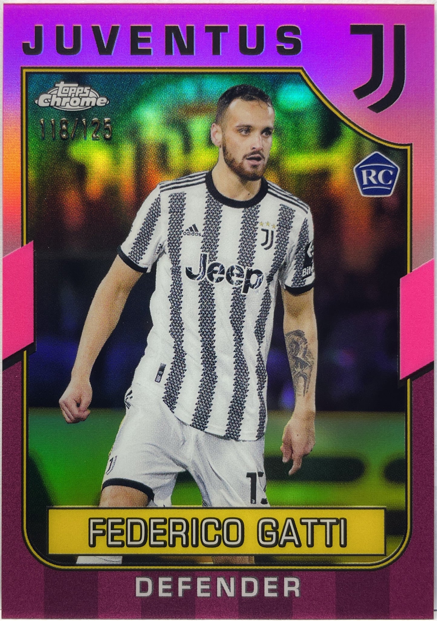 Federico Gatti 118/125 Rookie Pink Topps Chrome Juventus 2022/23