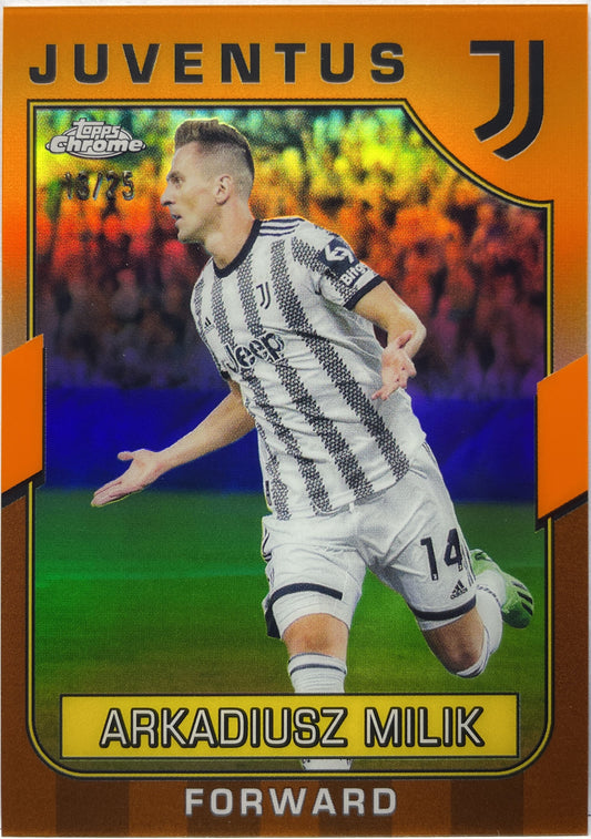 Arkadiusz Milik 13/25 Orange Topps Chrome Juventus 2022/23