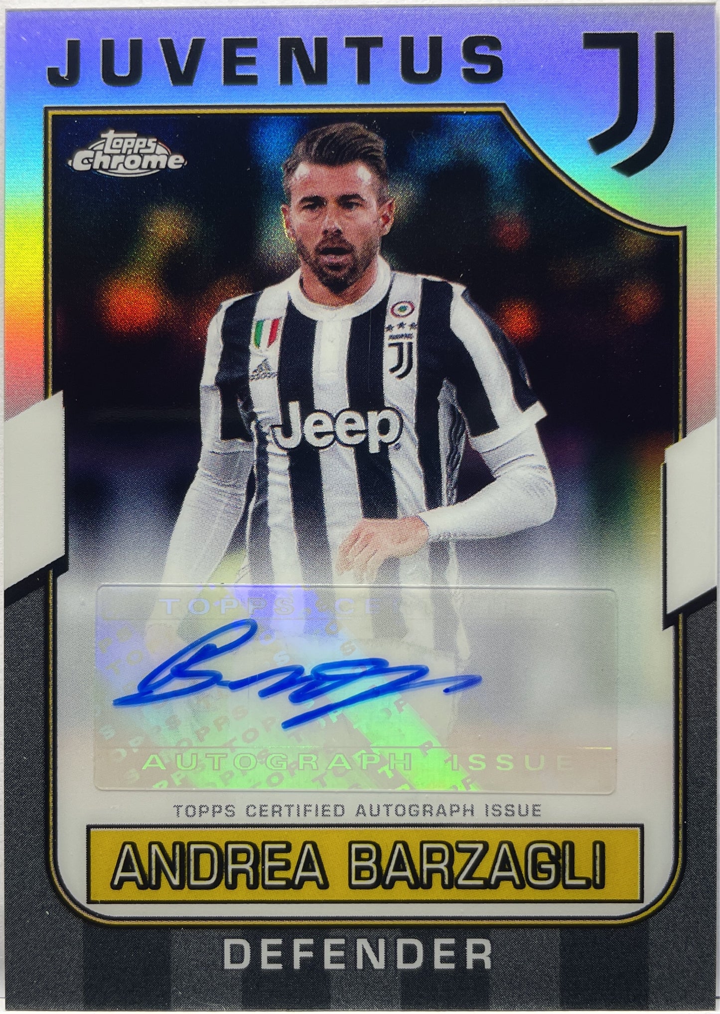 Andrea Barzagli Autograph Topps Chrome Juventus 2022/23