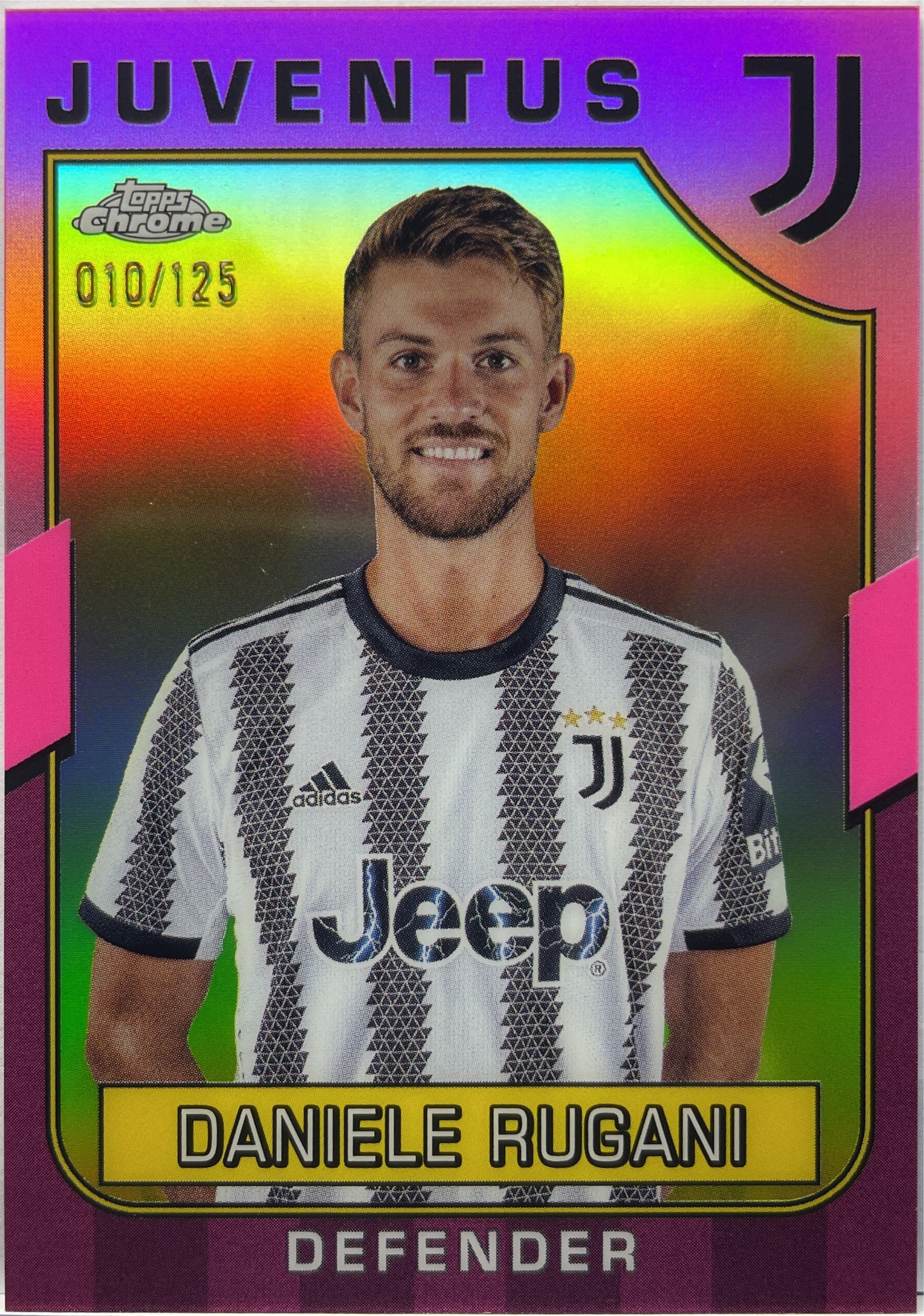 Daniele Rugani 10/125 Pink Topps Chrome Juventus 2022/23