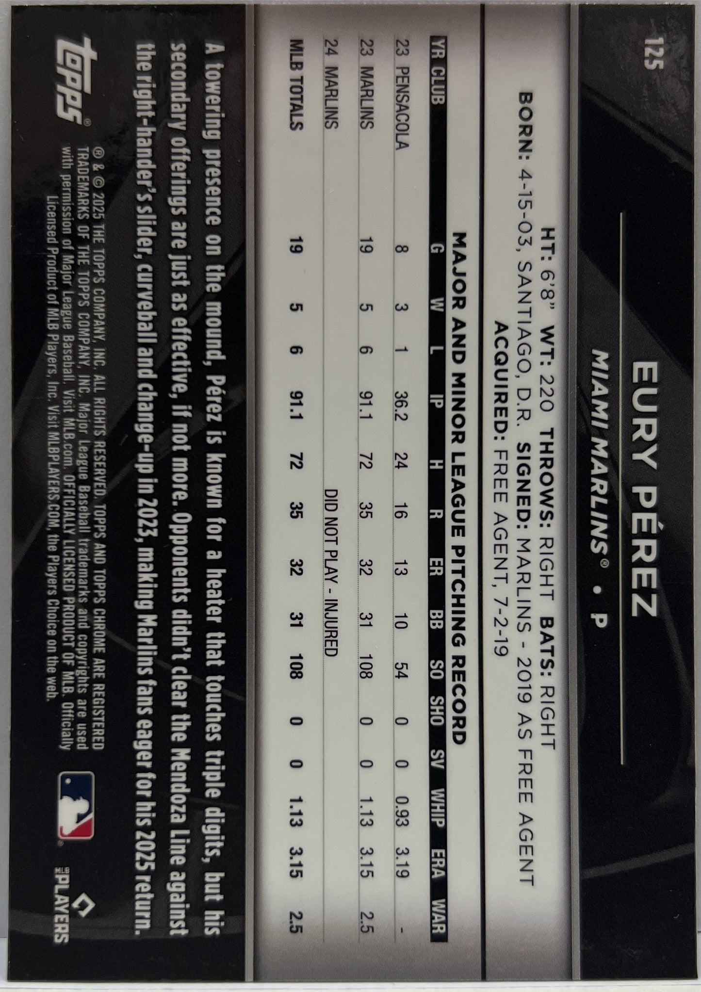 Mancolista-Set Base-Topps Chrome Black Baseball 2025