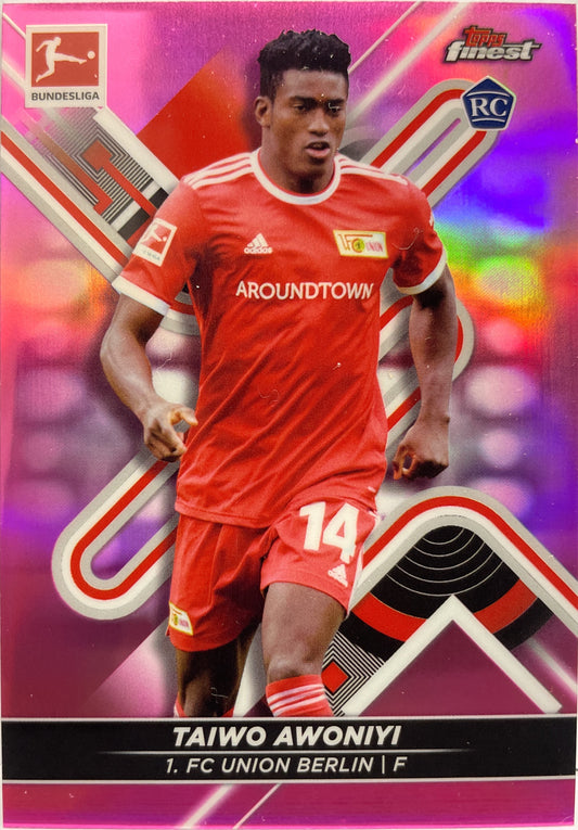 Taiwo Awoniyi 161/300 Rookie Pink Topps Finest Bundesliga 2021/22