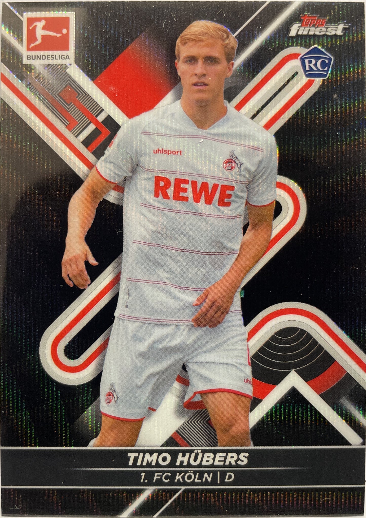 Timo Hubers 63/199 Rookie Black Wave Topps Finest Bundesliga 2021/22