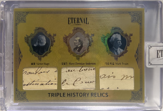 Victor Hugo Hans Christian Andersen Mark Twain 9/10 Triple Relic Eternal Cuts World Celebrities Edition 2024