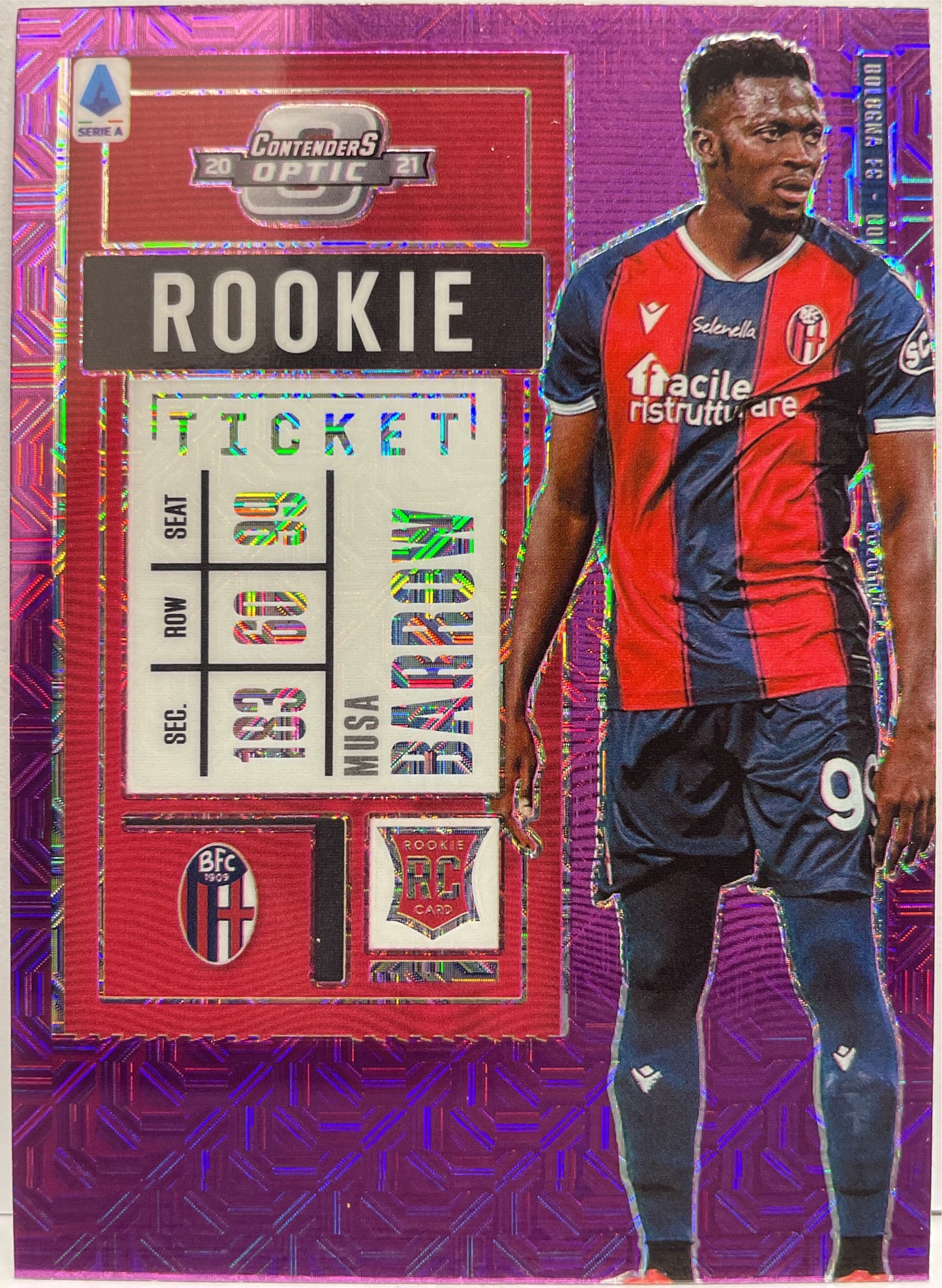 Musa Barrow Rookie Ticket Purple Mojo Contenders 2020/21