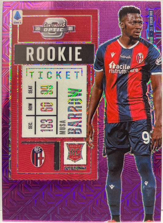 Musa Barrow Rookie Ticket Purple Mojo Contenders 2020/21