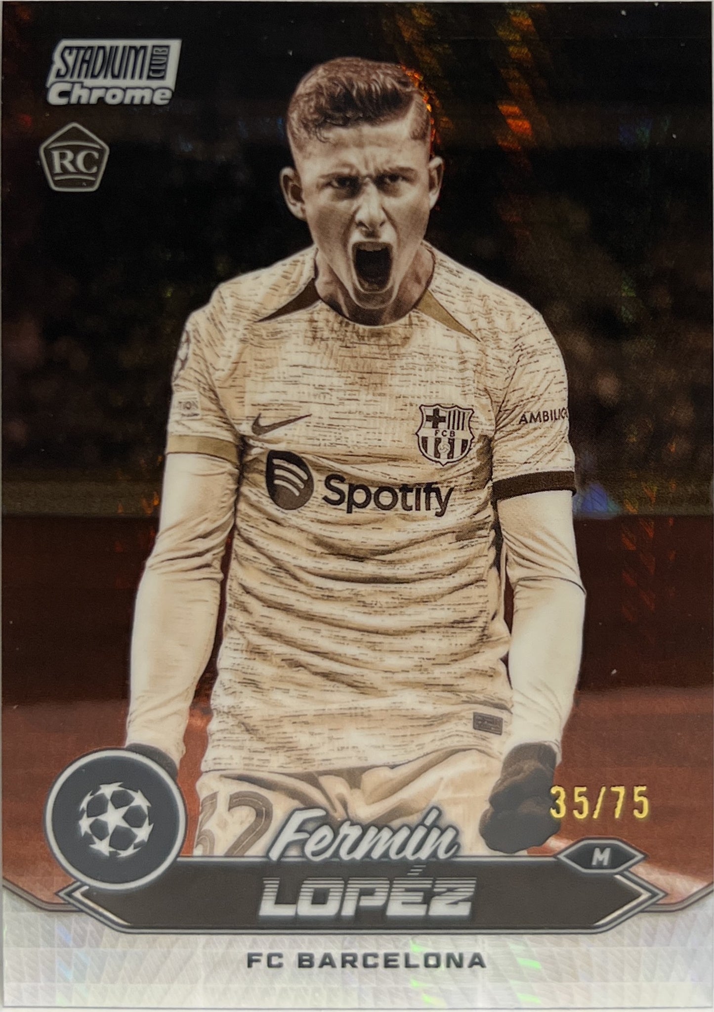 Fermin Lopez 35/75 Rookie Sepia Prism Topps Stadium Chrome 2023/24