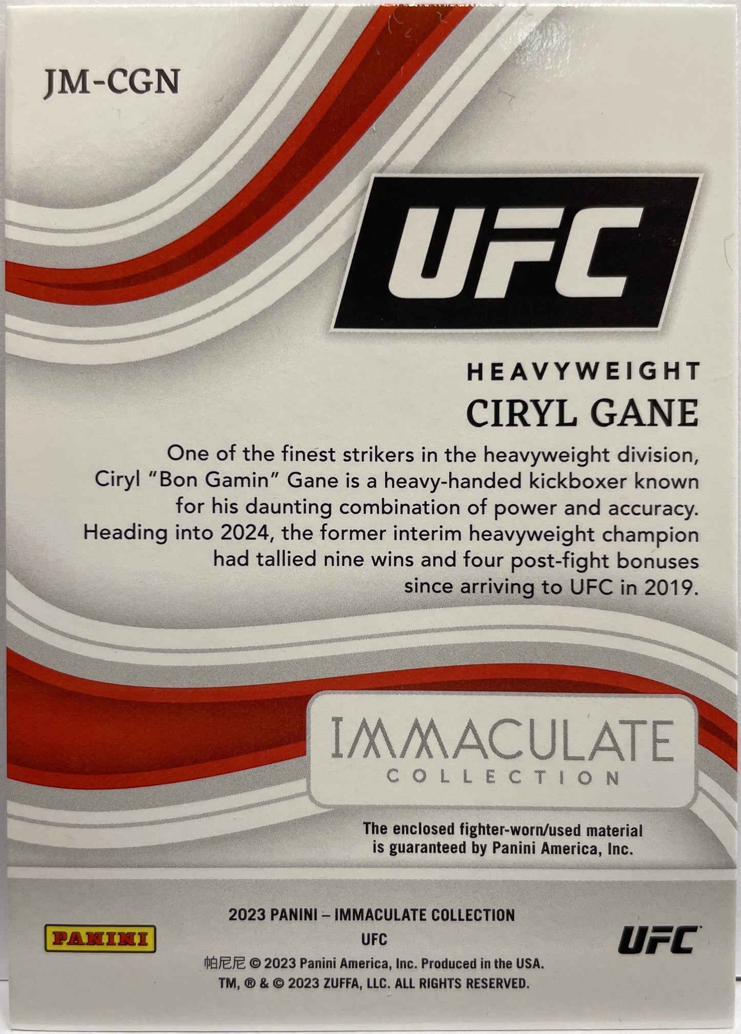 Cyril Gane 6/13 Shorts Patch Immaculate UFC 2023-VENOM PATCH