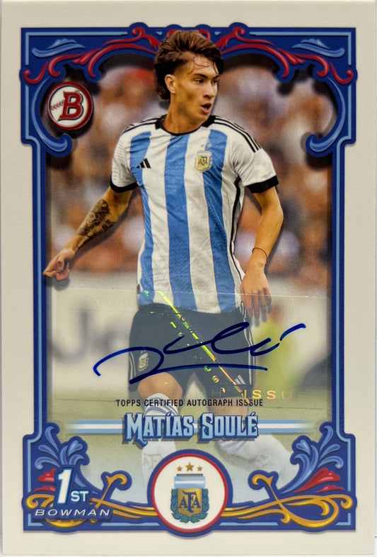 Matias Soule Autograph 1ST Bowman Topps Argentina Fileteado 2023