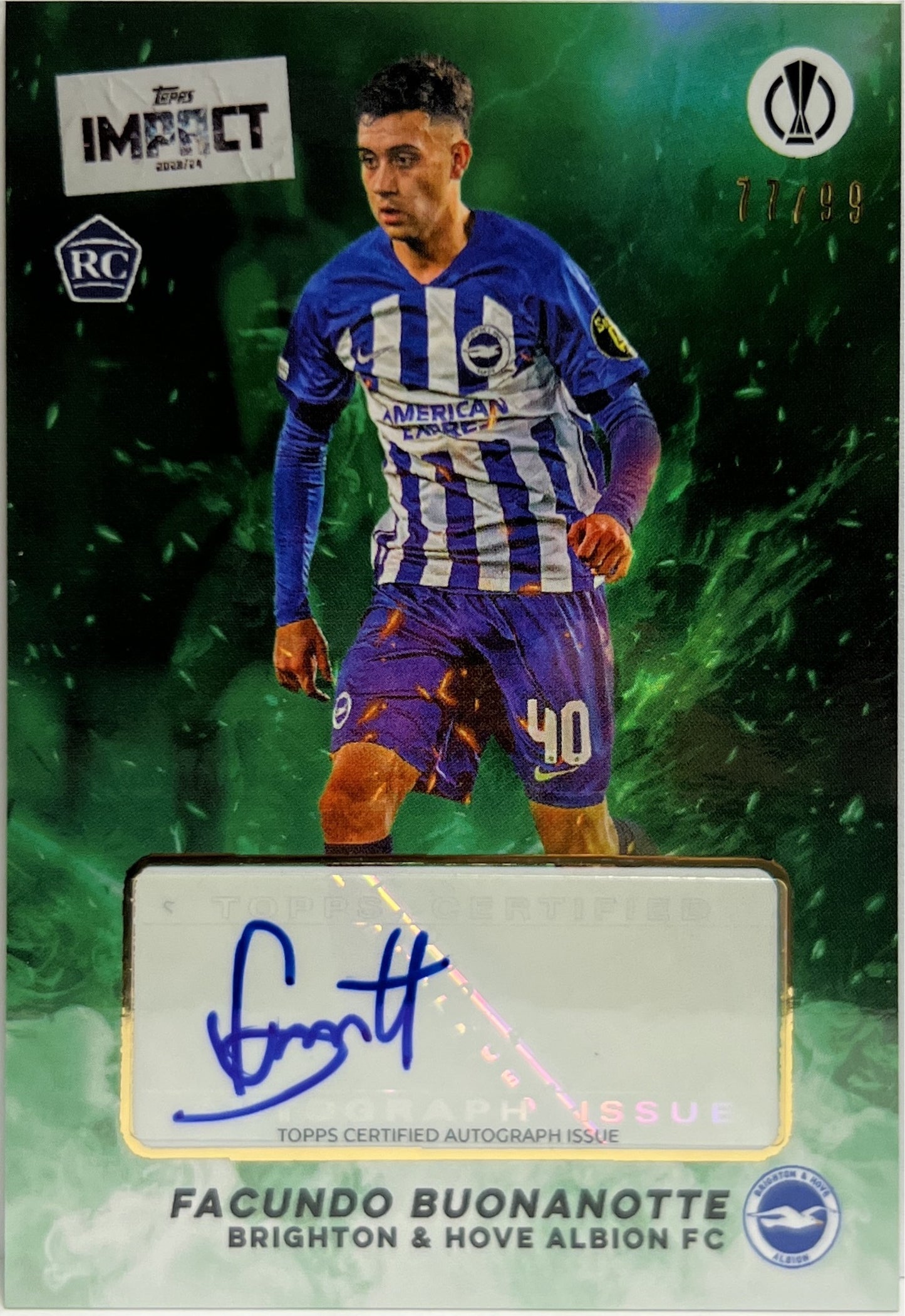 Facundo Buonanotte 77/99 Rookie Autograph Topps Impact 2023/24