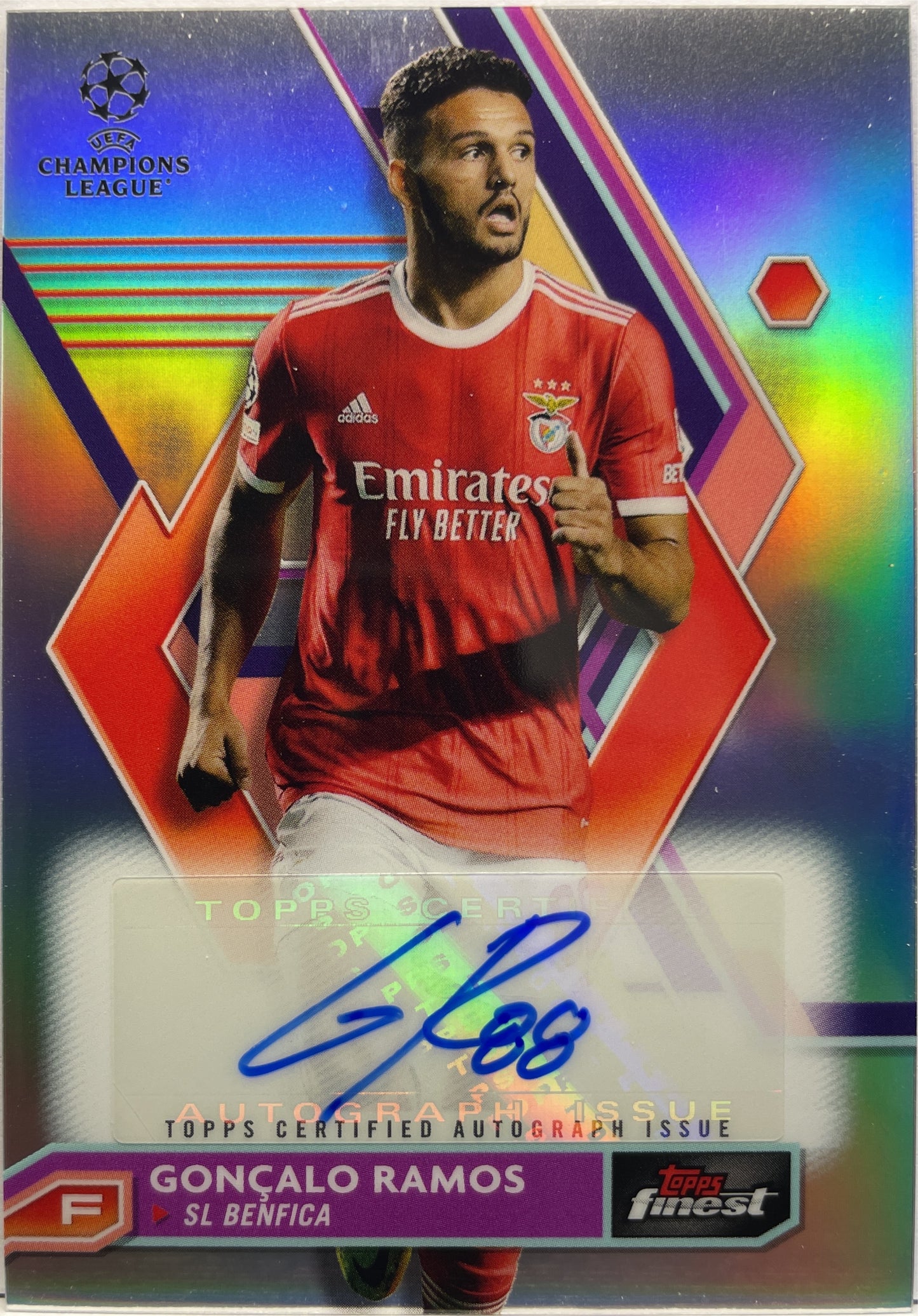 Goncalo Ramos Autograph Topps Finest UCC 2022/23