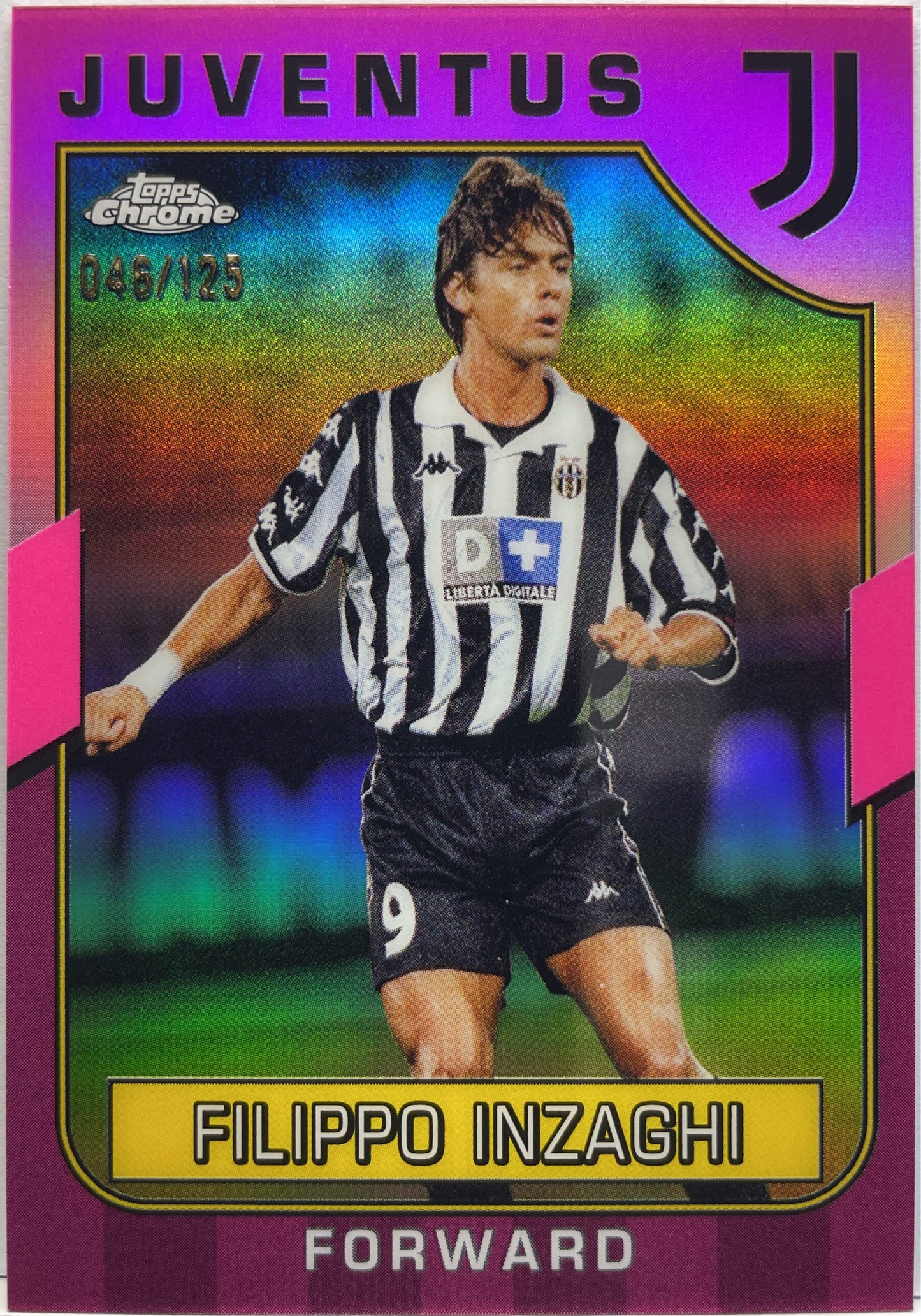 Filippo Inzaghi 46/125 Pink Topps Chrome Juventus 2022/23