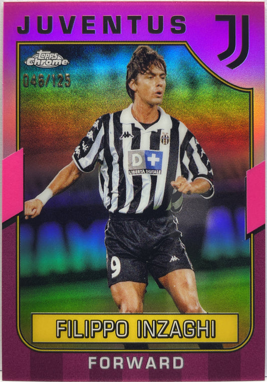 Filippo Inzaghi 46/125 Pink Topps Chrome Juventus 2022/23