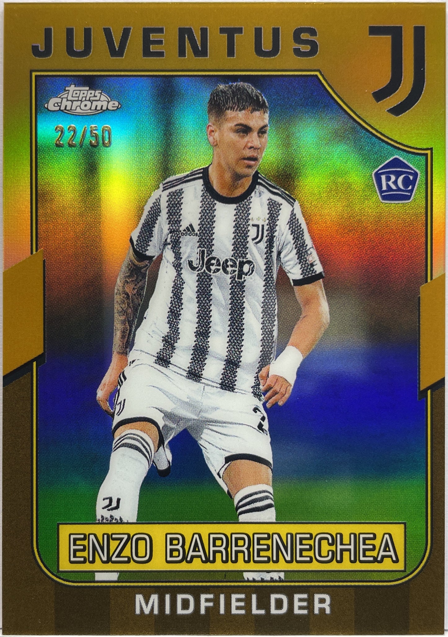 Enzo Barrenechea 22/50 Rookie Gold Topps Chrome Juventus 2022/23