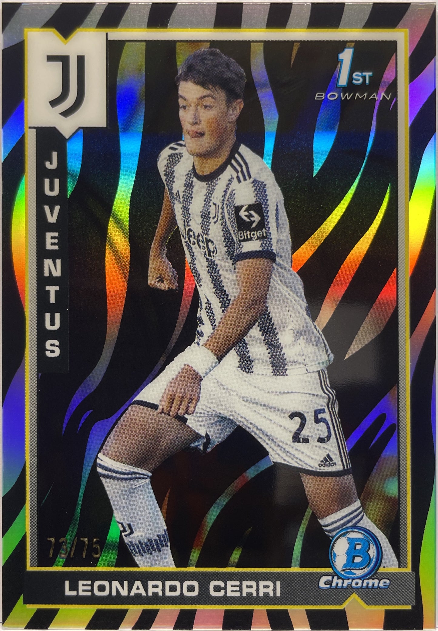 Leonardo Cerri 73/75 1ST Bowman Zebra Topps Chrome Juventus 2022/23