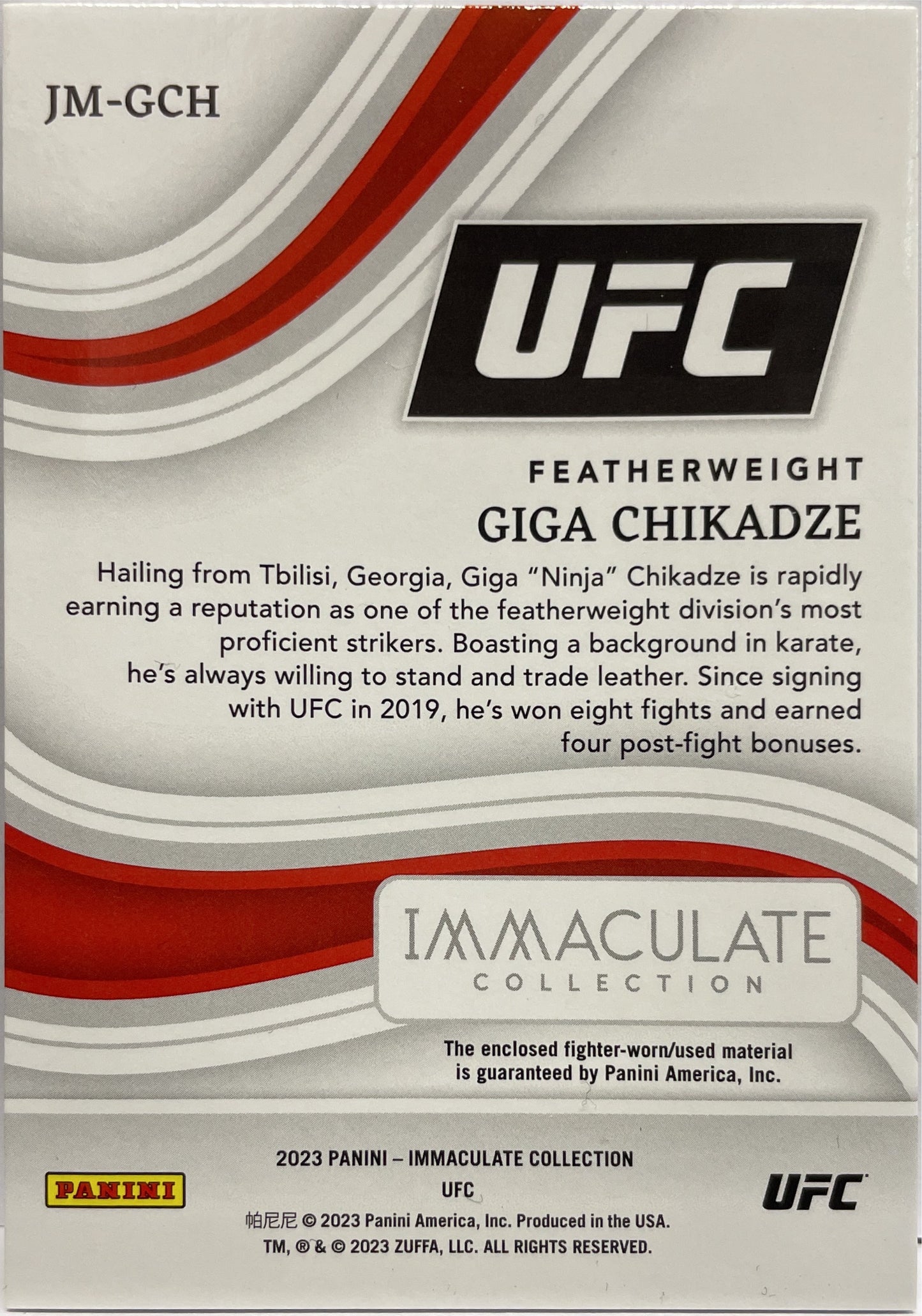 Giga Chikadze 1/10 Hats Patch Immaculate UFC 2023