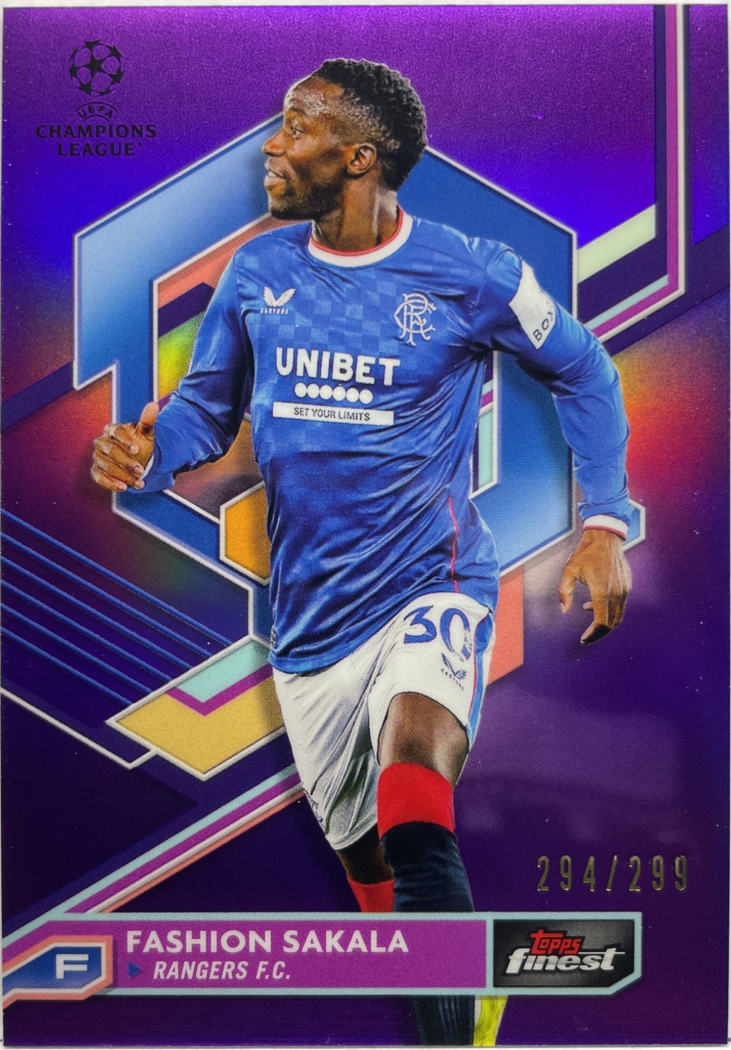 Fashion Sakala 294/299 Purple Topps Finest UCC 2022/23