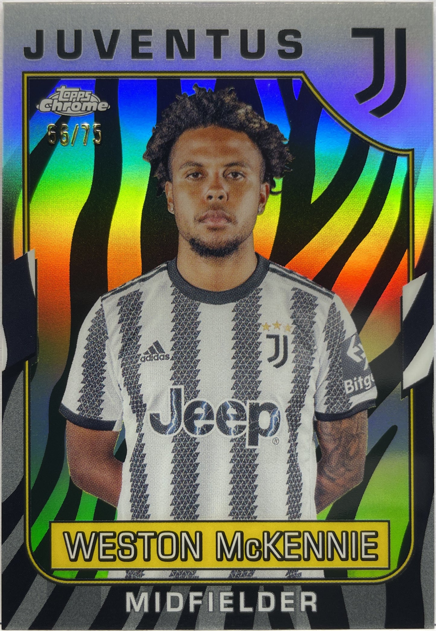 Weston McKennie 66/75 Zebra Topps Chrome Juventus 2022/23