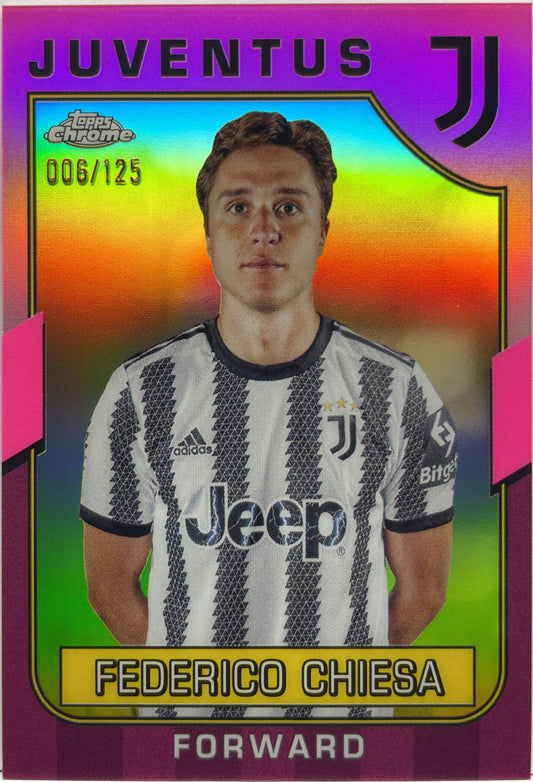 Federico Chiesa 6/125 Pink Topps Chrome Juventus 2022/23