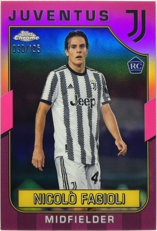 Nicolo Fagioli 30/125 Rookie Pink Topps Chrome Juventus 2022/23