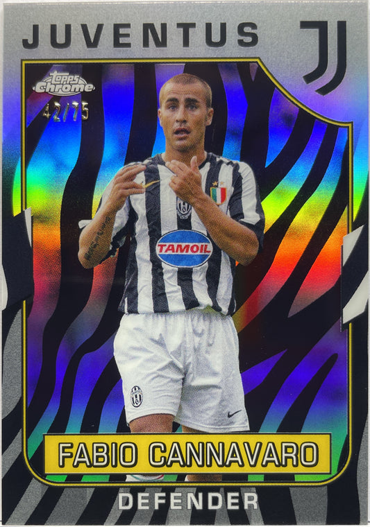 Fabio Cannavaro 42/75 Zebra Topps Chrome Juventus 2022/23