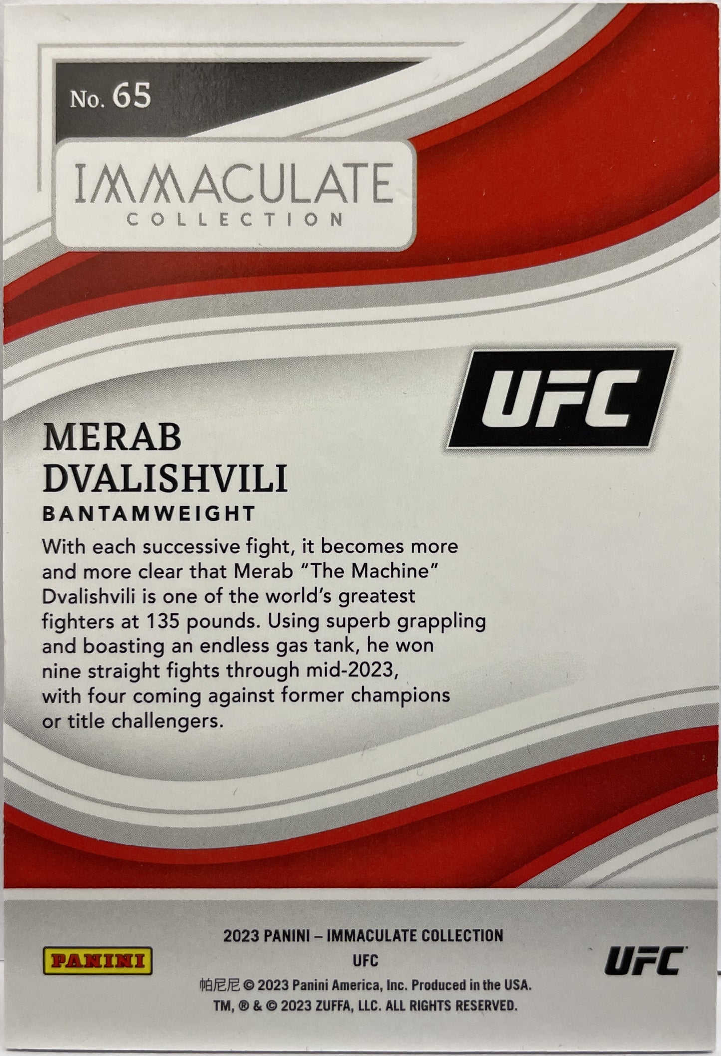 Merab Dvalishvili 4/5 Green Immaculate UFC 2023