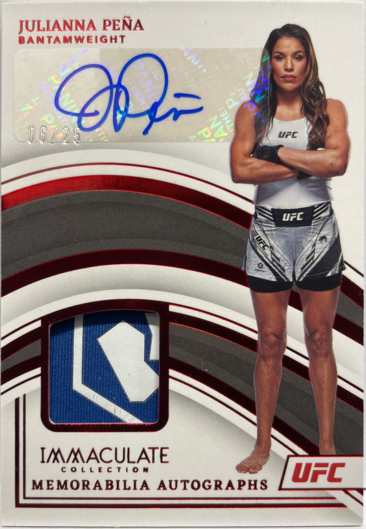 Julianna Pena 6/25 Memorabilia Autograph Patch Red Immaculate UFC 2023
