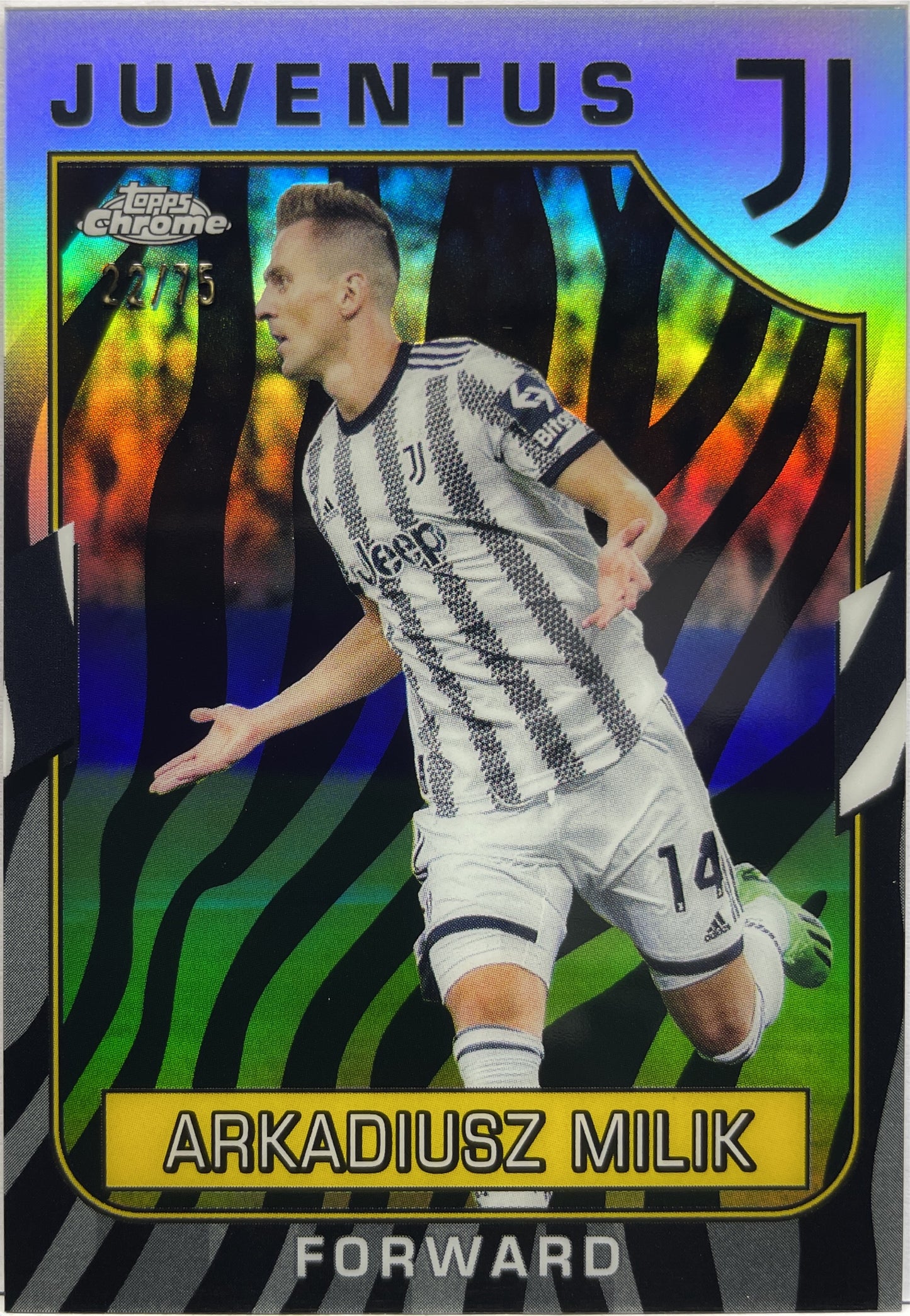 Arkadiusz Milik 22/75 Zebra Topps Chrome Juventus 2022/23