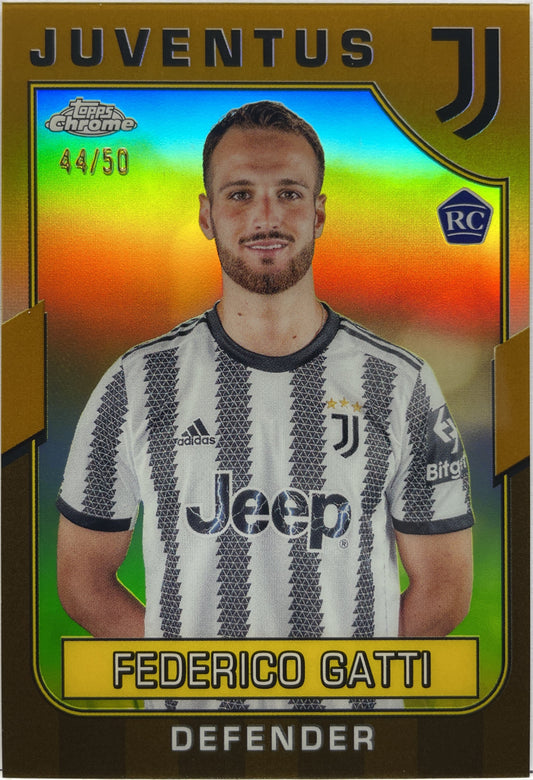 Federico Gatti 44/50 Gold Topps Chrome Juventus 2022/23